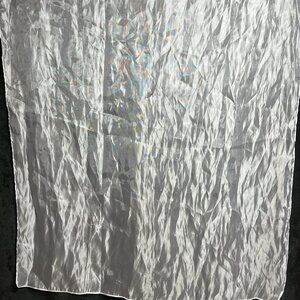 Pre-Owned Sheer Lavender Polyester Fabric Scarf 67x27 for Crafts or Upcycling